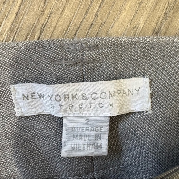 New York & Company Stretch Gray Dress Pants Straight Leg Sz 2 Mid Rise Career - Picture 5 of 8